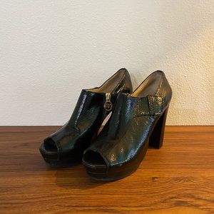 Black Michael Kors platform peep toe bootie 7.5